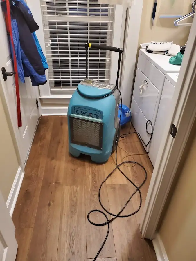 Commercial dehumidifier deployed for Flood Damage Cleanup in Harris